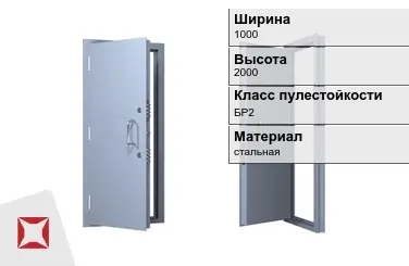 Пуленепробиваемая дверь с эмалевым покрытием 1000х2000 мм в Петропавловске